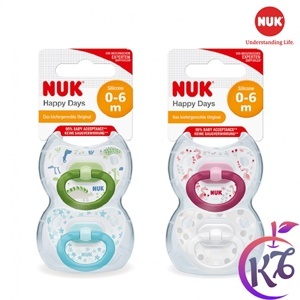 Bộ 2 ty ngậm Nuk Happy Days silicon