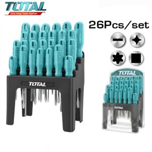 Bộ 26 tua vít dẹp bake sao vuông Total THTDC252601