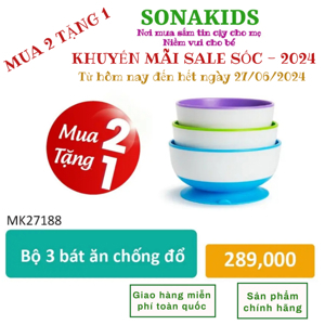 Bộ 3 bát chống đổ Munchkin MK27188