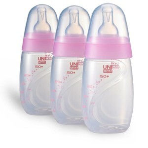 Bộ 3 bình trữ sữa có núm ti cho bé bú Unimom UM871128 - 150ml