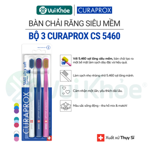 Bộ 3 cây bàn chải đánh răng Curaprox CS 5460