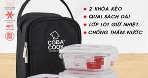 Bộ 3 hộp thủy tinh chịu nhiệt hình chữ nhật Happy Cook CBHL370C3 - 370ml