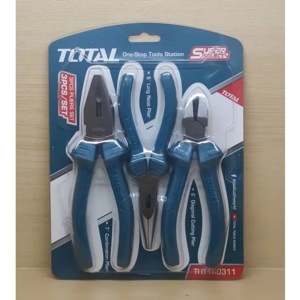 Bộ 3 kìm điện, kìm cắt và kìm mũi nhọn Total THT1K0311