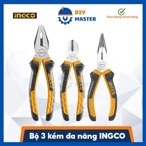 Bộ 3 kìm răng, cắt và nhọn Ingco HKPS08318