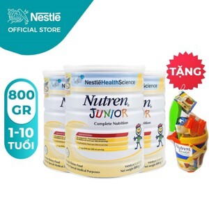 Bộ 3 lon Thực phẩm dinh dưỡng y học Nutren Junior 800g (1-10 tuổi)