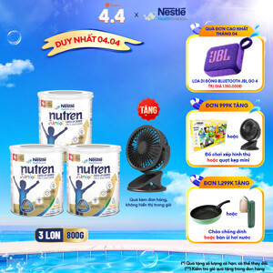 Bộ 3 lon Thực phẩm dinh dưỡng y học Nutren Junior 800g (1-10 tuổi)