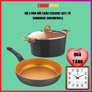 Bộ 3 nồi Ceramic đáy từ Sunhouse SHG2003MCA