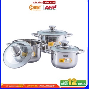 Bộ 3 nồi inox 5 đáy COMET - CH36-02