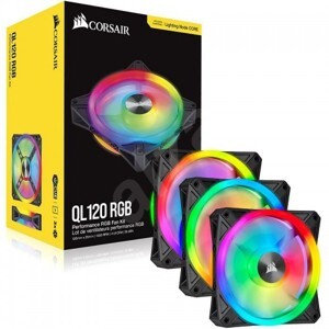 Bộ 3 quạt máy tính 120mm Corsair QL120 RGB kèm Node CORE - NEW (CO-9050098-WW)