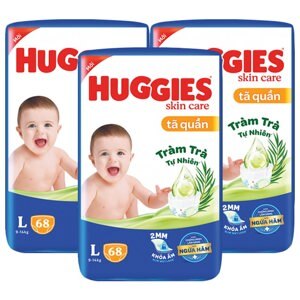 Bộ 3 Tã dán Huggies Dry Jumbo L68 (8-13kg)