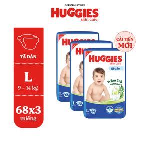 Bộ 3 Tã dán Huggies Dry Jumbo L68 (8-13kg)