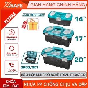 Bộ 3 thùng đựng đồ nghề khóa kim loại Total TPBXK0032