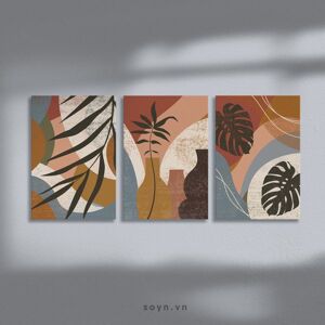 Bộ 3 tranh Leaves Abstract