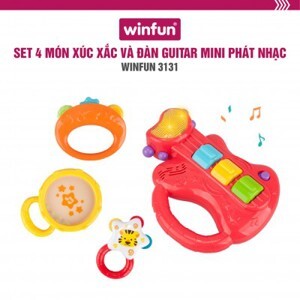 Bộ 3 xúc xắc và đàn Guitar mini cầm tay phát nhạc Winfun 3131