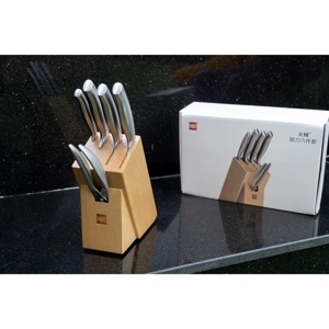 Bộ 4 dao bằng thép kèm chân đế cao cấp HuoHou HU0076