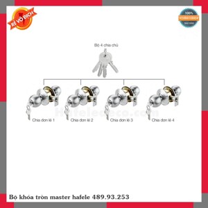Bộ 4 khóa tròn và chìa chủ Häfele DIY 489.93.253