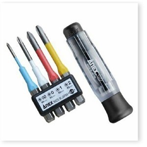 Bộ 4 mũi vít và chuôi đa năng Anex No.3614