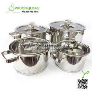 Bộ 4 nồi inox 304 cao cấp Fivestar nắp kính B4LV3304
