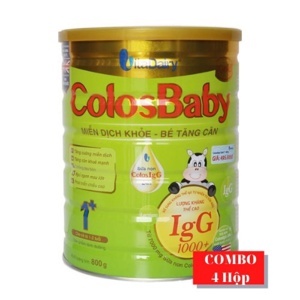 Bộ 4 sữa bột VitaDairy ColosBaby - hộp 800g (dành cho trẻ từ 0-12 tháng tuổi)