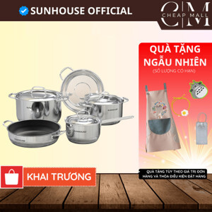 Bộ 5 món nồi chảo inox 5 đáy Sunhouse SHG995