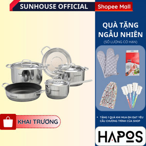 Bộ 5 món nồi chảo inox 5 đáy Sunhouse SHG995