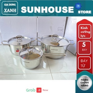 Bộ 5 món nồi chảo inox 5 đáy Sunhouse SHG995