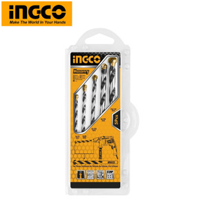 Bộ 5 mũi khoan bê tông đuôi trơn Ingco AKDB3055