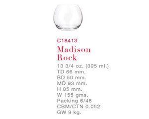 Bộ 6 cốc thủy tinh Madison Rock C18413 – 395ml