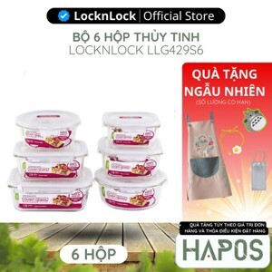 Bộ 6 hộp thủy tinh Lock&Lock Euro LLG429S6