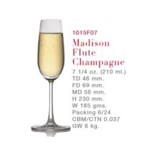 Bộ 6 ly thủy tinh Madison Flute Champagne Ocean 1015F07 – 210ml