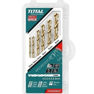 Bộ 6 mũi khoan kim loại thép HSS Total TACSD0605