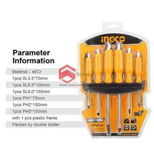 Bộ 6 tua vít đóng Ingco HSGTDC180601