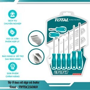 Bộ 8 tua vít dẹp và bake TOTAL THTDC250801