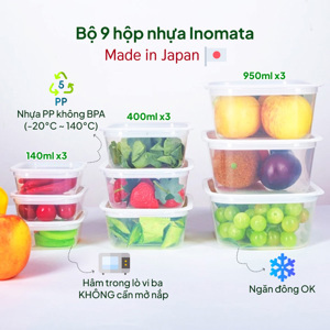 Bộ 9 hộp đựng thực phẩm Inomata