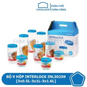Bộ 9 hộp Interlock Lock&Lock INL302S9
