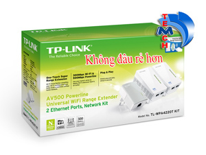 Bộ ba thiết bị mở rộng sóng WiFi Powerline 2 cổng AV500 - TL-WPA4220T KIT