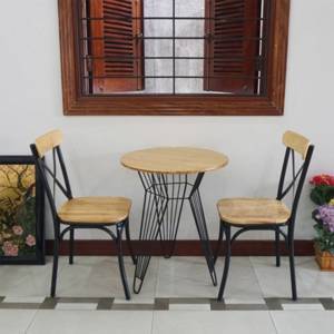 Bộ bàn 5 ghế café Clara gỗ me tây