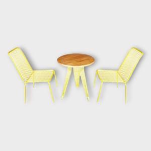 Bộ bàn 5 ghế café Clara gỗ me tây