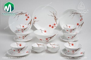 Bộ bàn ăn 22sp Daisy Hồng Mai 22349 Minh Long