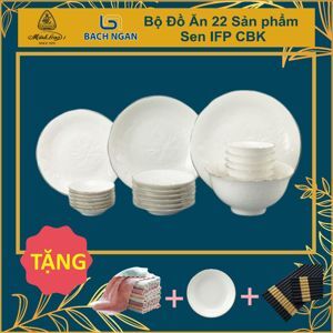 Bộ bàn ăn 22sp Sen IFP Chỉ bạch kim