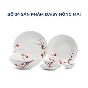 Bộ bàn ăn 24sp Daisy Hồng Mai 24349 Minh Long