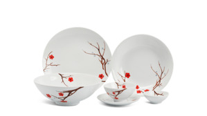 Bộ bàn ăn 36 sản phẩm Daisy Hồng Mai