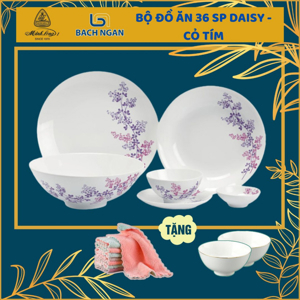 Bộ bàn ăn 36sp Daisy Cỏ Tím Minh Long