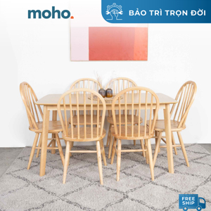 Bộ bàn ăn 4 ghế gỗ cao su Moho OSLO 601