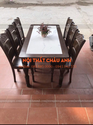 Bộ bàn ăn 6 ghế biznoithat BA-013a