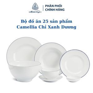 Bộ bàn ăn 6 người 25sp Came Chỉ Xanh Dương 25021 Minh Long