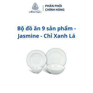 Bộ bàn ăn Jasmine chỉ xanh lá 9sp