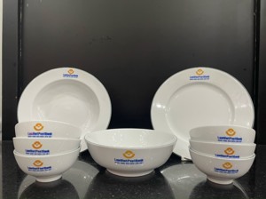 Bộ bàn ăn Jasmine chỉ xanh lá 9sp
