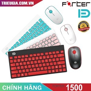 Bộ bàn phím + chuột không dây chống ồn Forter 1500