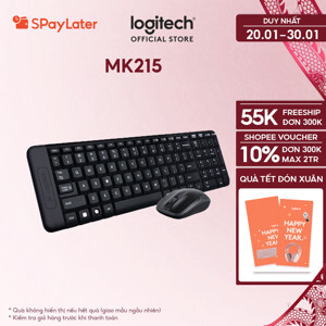 Bộ Bàn Phím Chuột Không Dây Logitech MK215